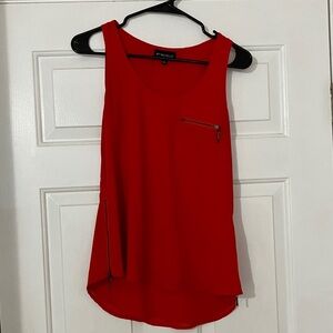 My Michelle Red Tank Top with Zipper Accents